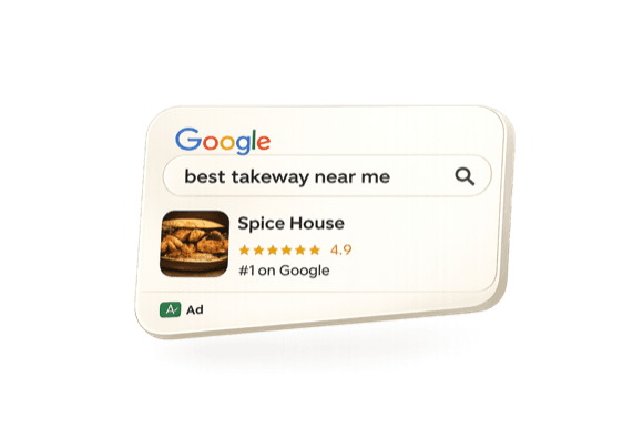 Google review showing 5 stars for a restaurant