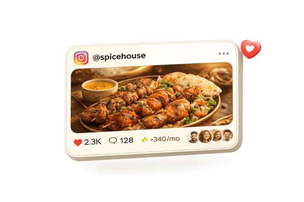 Instagram post preview for a restaurant social media account